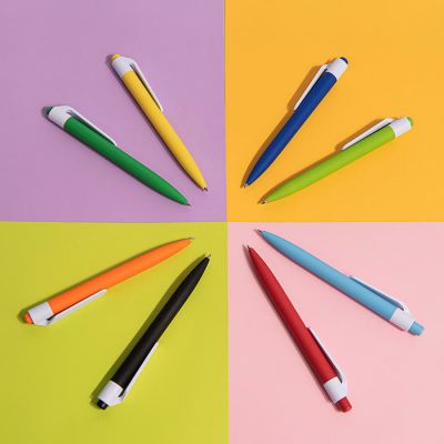 Ручка шариковая N16 soft touch, желтый-3