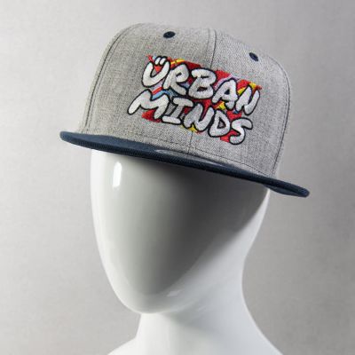 Бейсболка FADER, 6 клиньев, застежка ПВХ, серый, красный-5