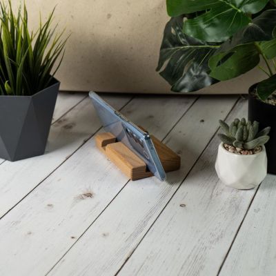 Подставка для телефона  и планшета, 11х7,5х2 см, бук, светло-коричневый-9