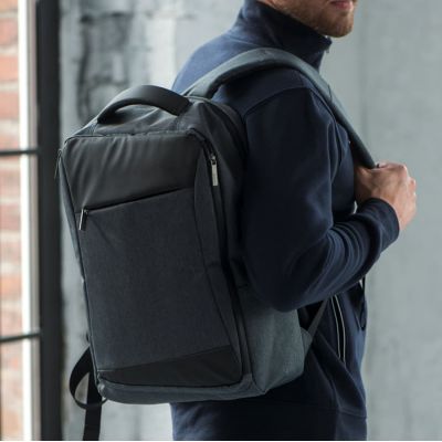 Рюкзак LEIF c RFID защитой, темно-серый, черный-1