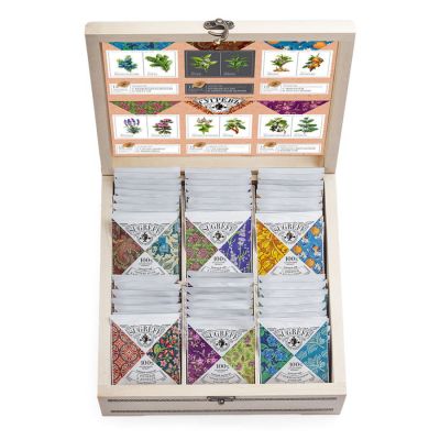 Шкатулка без логотипа Сугревъ с 6 видами  пакетированного чая, бежевый-1