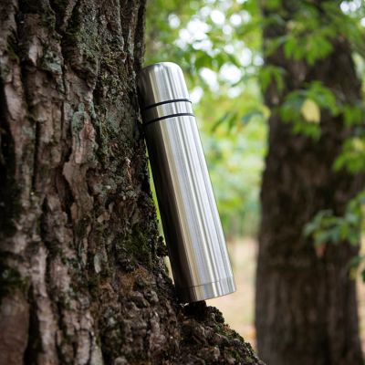 Термос ROMANTIC с двумя кружками, серебристый-4