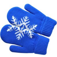 Варежки 'Сложи снежинку!' с теплой подкладкой, синий