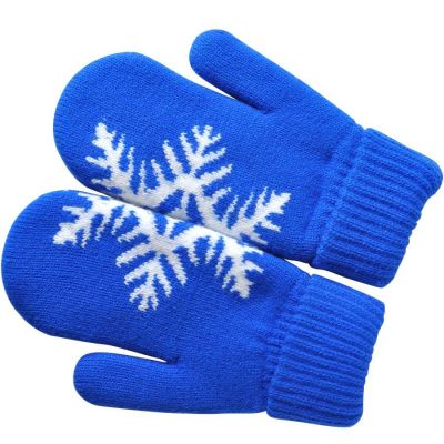 Варежки 'Сложи снежинку!' с теплой подкладкой, синий-0