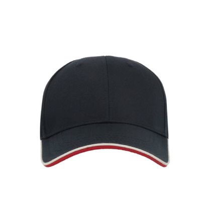 Бейсболка ZOOM PIPING SANDWICH, 6 клиньев, застежка на липучке, темно-синий-4