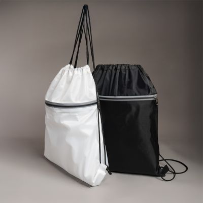 Рюкзак мешок  'Shift' со светоотражающей молнией, белый, 36*41 см, полиэстер 210D-2