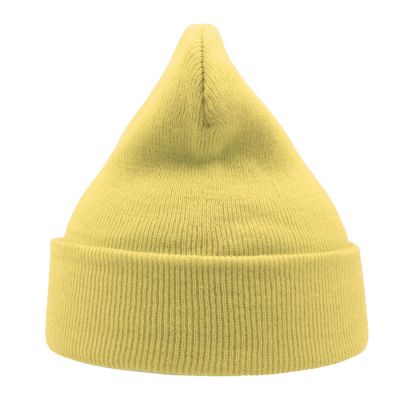 Шапка вязаная  двойная Wind-S, светло-желтый-7