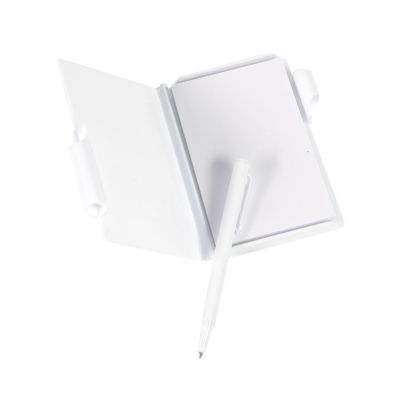 Блокнот для записей с авторучкой, белый-0