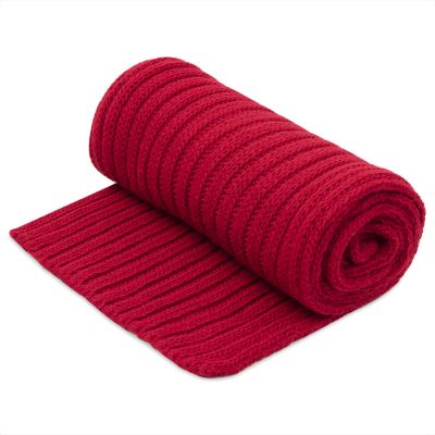 Шарф вязаный НАСВЯЗИ© шерсть/акрил, красный-0