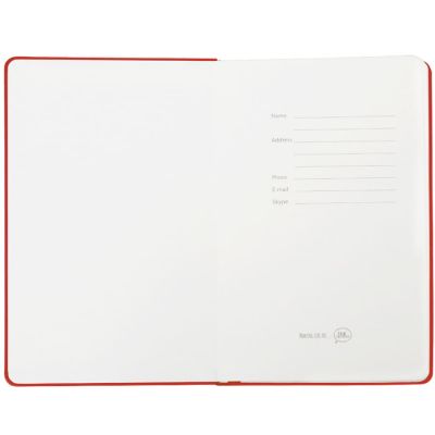 Бизнес-блокнот 'Casual', 130*210 мм, красный, твердая обложка, резинка 7 мм, блок-линейка, тиснение-4