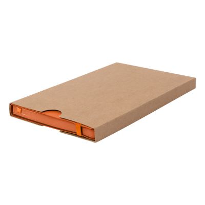 Бизнес-блокнот 'RILY', формат А5,  оранжевый, блок в точку-5