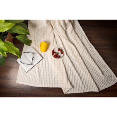 Плед фактурный IVORY', 150*200 см, акрил 260 гр/м, белый-5