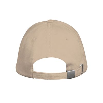 Бейсболка LONG BEACH, 5 клиньев, металлическая застежка, бежевый-3