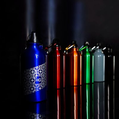 Бутылка для воды с карабином MENTO, 400мл, синий-3