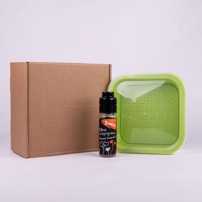 Подарочный комплект для проращивания микрозелени: проращиватель, семена дайкона, зеленый-0