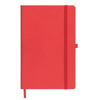 Бизнес-блокнот SILKY, формат А5, в клетку, ярко-красный-1