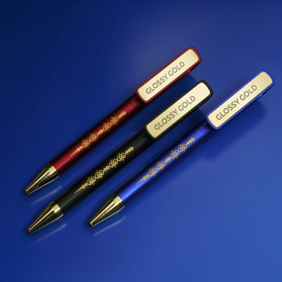 Ручка шариковая GLOSSY GOLD, черный, золотистый-5