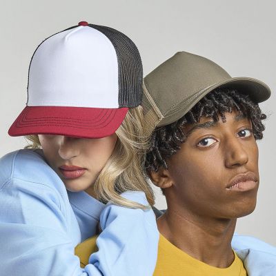 Бейсболка RAPPER CANVAS-S, 5 клиньев, пластиковая застёжка, серый, желтый, чёрный-5