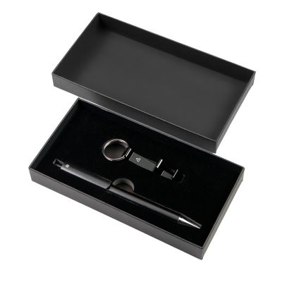 Набор ручка+ брелок ARCADA, черный-0