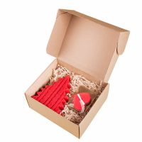 Набор WARM LUCK: свеча, печенье в форме сердца с предсказанием, красный