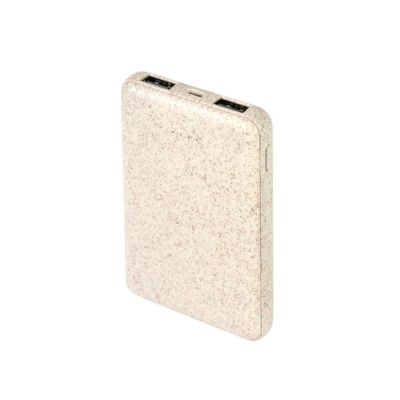 Универсальный аккумулятор WHEAT POWER 5, 5000 mAh, пластик с пшеничным волокном, натуральный-3