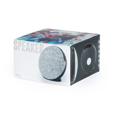 Bluetooth колонка FABRIC BASS круглая, черный, серый-1