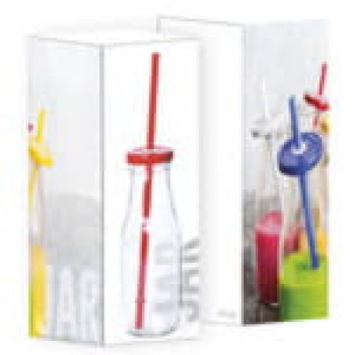 Бутылка ABALON с трубочкой, 320 мл, прозрачный, белый-2