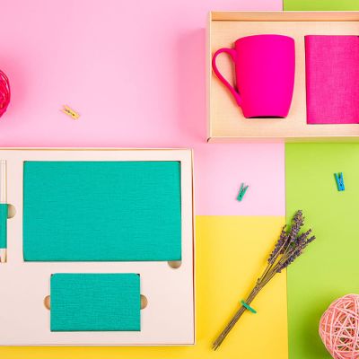 Набор подарочный PROVENCE; Универсальный аккумулятор(5000мАh), блокнот и ручка; голубой, шт, голубой, бежевый-2