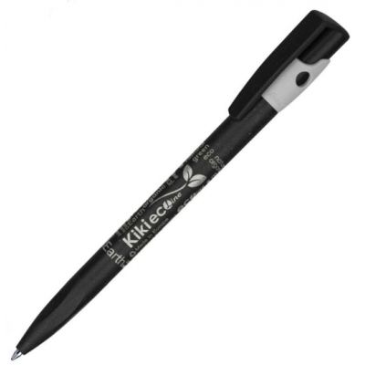 Ручка шариковая из экопластика KIKI ECOLINE, черный, белый-0
