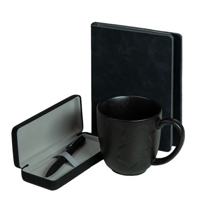 Набор подарочный AUTOGRAPH: кружка, ежедневник, ручка, футляр для ручки, стружка, коробка, черный-1