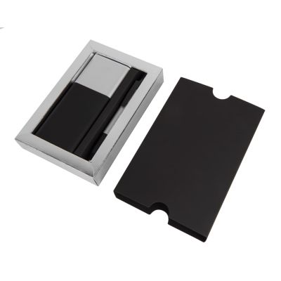 Набор подарочный BLACK GUN; универсальное зарядное устройство(10000мАh) и ручка; серебристый, черный, серебристый-0