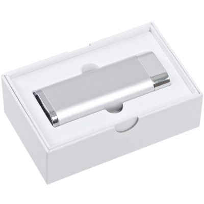 Универсальное зарядное устройство 'Light' (5200mAh) с фонариком, серебристый-9