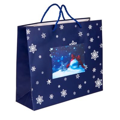 Пакет малый   BLUE WONDER размер 32 x 27 x 11 см, синий-1
