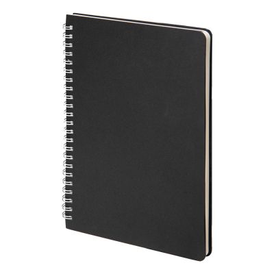 Блокнот на двойной пружине HELIX, 143 х 205 мм, черный с белым, блок в линейку, черный, белый-0