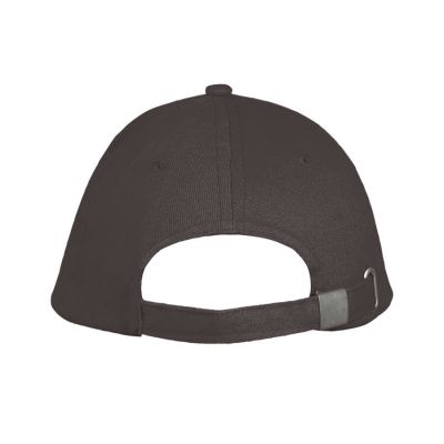 Бейсболка LONG BEACH, 5 клиньев, металлическая застежка, темно-серый, оранжевый-3