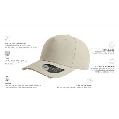 Бейсболка CARGO, 5 клиньев, металлическая застежка, светло-бежевый-7