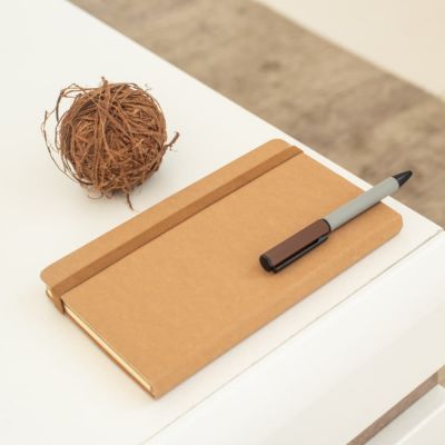 Бизнес-блокнот TERRI, A5, бежевый, твердая обложка, рециклированная бумага, в линейку-6