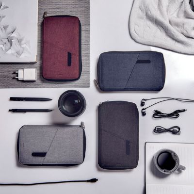 Органайзер дорожный с зарядным устройством PORTABLE (4000mAh), бордовый-6