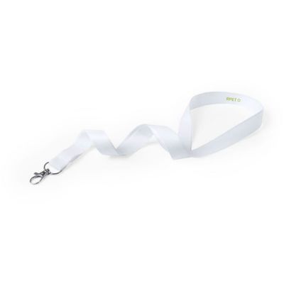 Ланьярд с карабином, полиэстер, белый-2