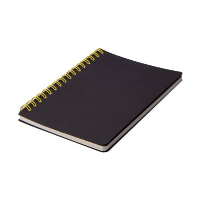 Блокнот на двойной пружине HELIX MINI, 105 х 150  мм, черный с желтым, блок в клеткуБлокнот HELIX MINI, черный, желтый-3