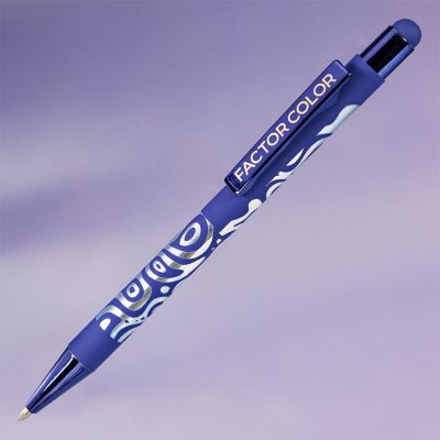 Ручка шариковая FACTOR COLOR со стилусом, синий-1