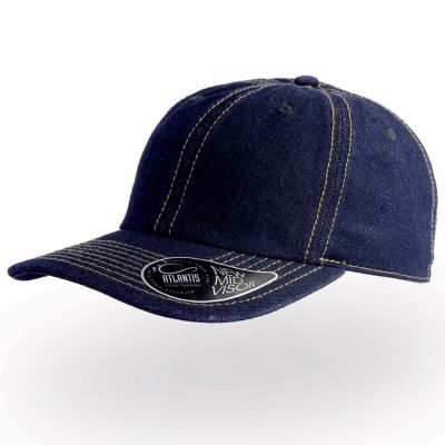 Бейсболка DAD HAT, 6 клиньев, металлическая застежка, джинсовый-0