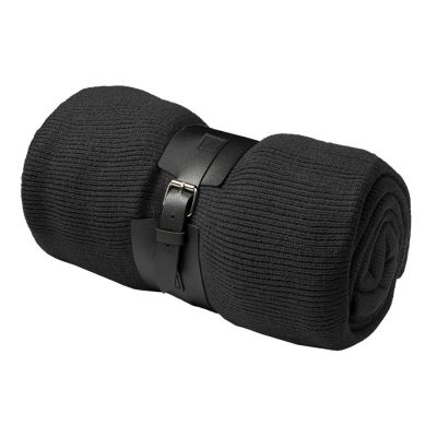 Плед  'Belt'; чёрный; 130 х 180 см; 100% акрил, с поясом, черный-1