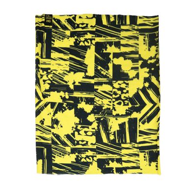 Образец снуд с  сублимационной печатью и жаккардовым логотипом CUSTOM MERCH, 100% полиэстер, 32*25 см, черный, желтый-3