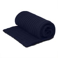 Шарф вязаный НАСВЯЗИ© полушерсть, тёмно-синий