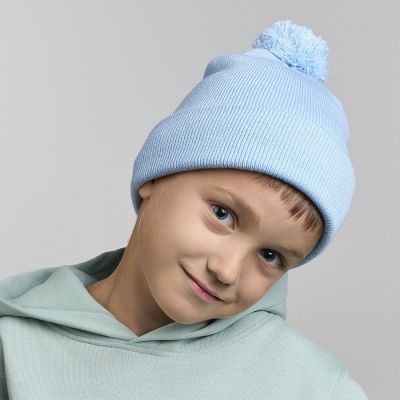 Шапка вязаная детская с помпоном KID WIND-S, ярко-синий-4