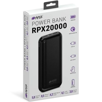 Универсальный аккумулятор RPX20000, QC3.0, PD, TYPE C, емкость 20000 мАч, черный-2