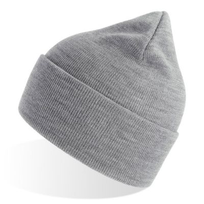 Шапка вязаная PURE  с отворотом из пряжи Polylana, светло-серый меланж-0