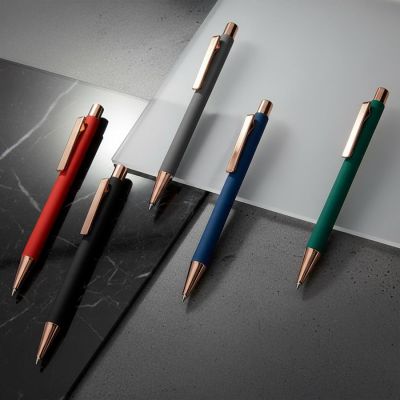 Ручка шариковая FACTOR ROSY, красный, розовое золото-4