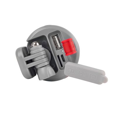 Bluetooth колонка TURBO TUBE с зарядным устройством (2000mAh) и моноподом, красный, серый-7